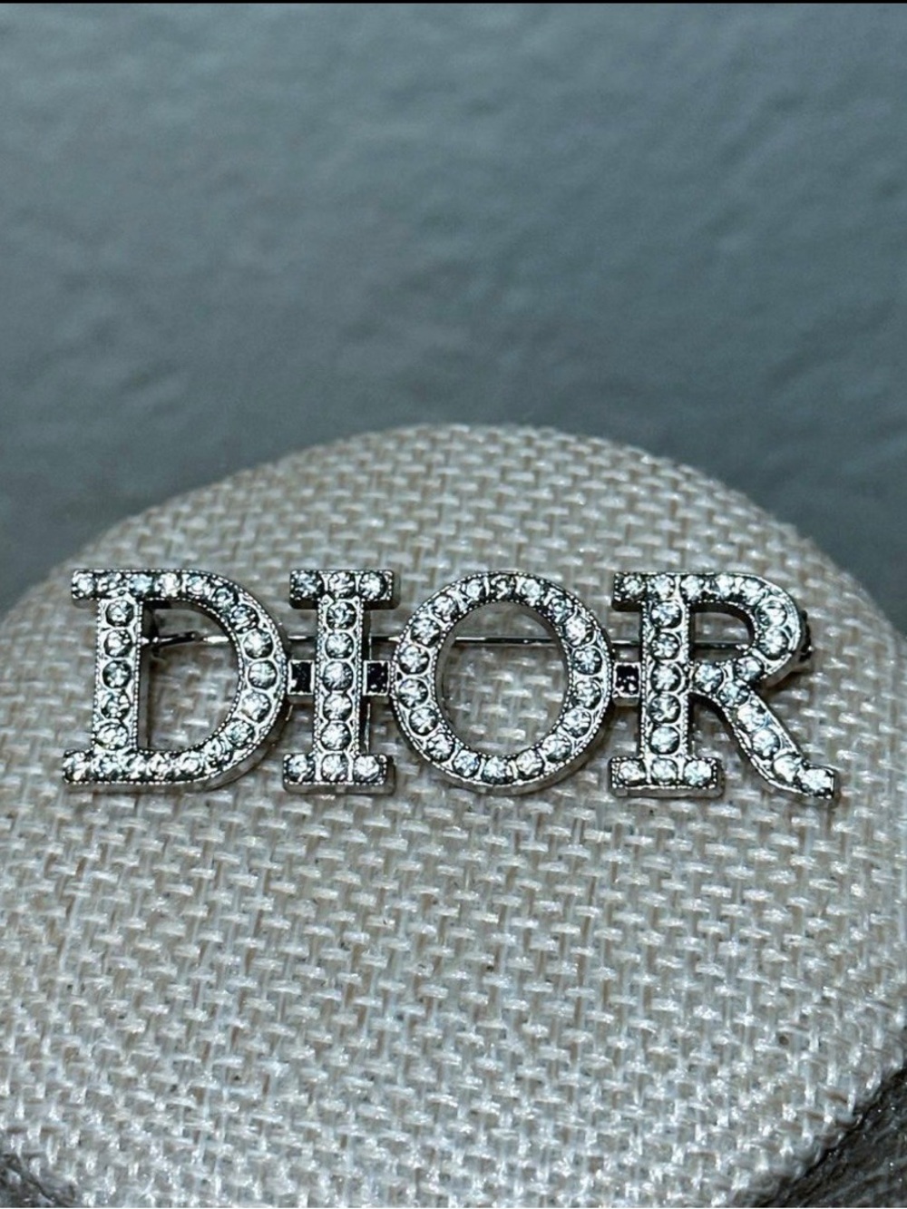 DIOR Silver Tone Clear Rhinestone Brooch Pin - Picture 5 of 5